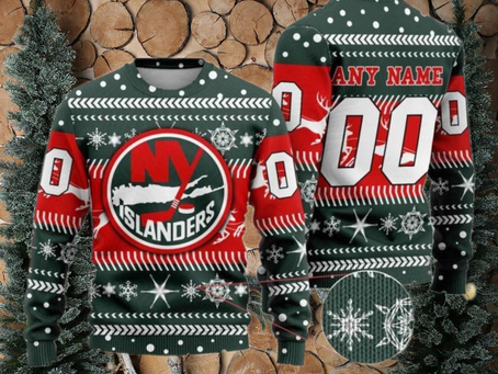 Personalized New York Islanders Ugly Sweater, Xmas Festive Apparel