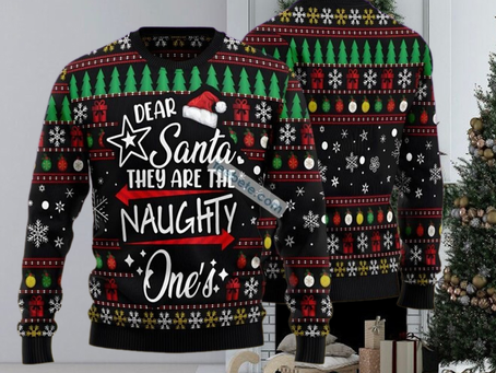 Santa They Are Naughty Ones Black Ugly Sweater