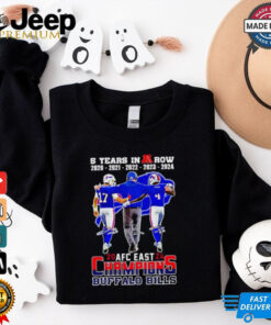 5 years in a row 2024 AFC Eastern Division Champions Buffalo Bills signatures shirt