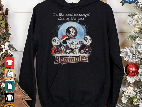 Florida State Seminoles It The Most Wonderful Time Of The Year Peanut Characters Christmas Shirt