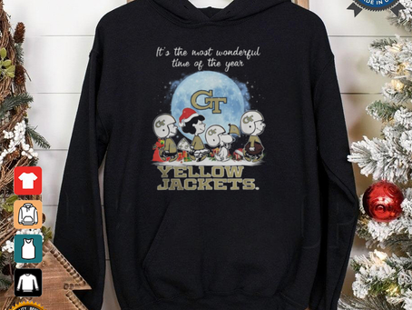 Georgia Tech Yellow Jackets It The Most Wonderful Time Of The Year Peanut Characters Christmas Shirt