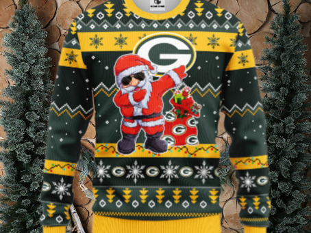 Green Bay Packers Dabbing Santa Claus Ugly Christmas Sweater