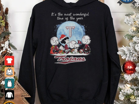 Troy Trojans It The Most Wonderful Time Of The Year Peanut Characters Christmas Shirt