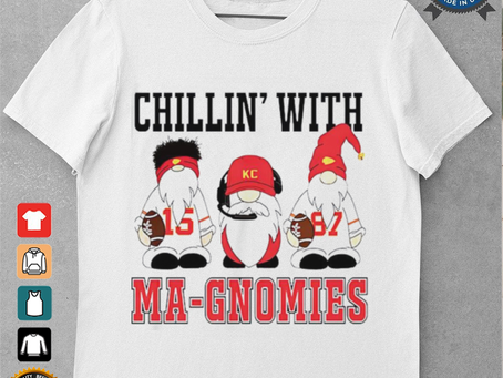 Gnomes chillin’ with Ma Gnomies Chiefs shirt