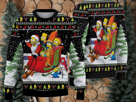 Christmas Simpsons Ugly Sweater, Simpson Ugly Sweater