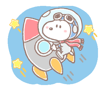 Lovely SNOOPY and Friends_ Astronauts _ Line Sticker.gif