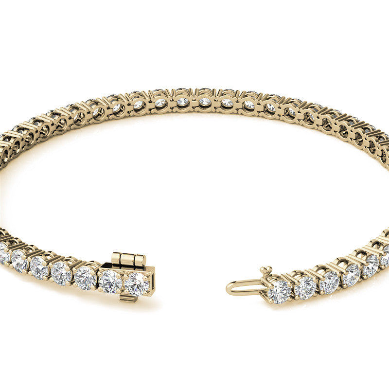 Thumbnail: 6ctw Moissanite Bracelet 3mm Stones 14K Gold Overlay
