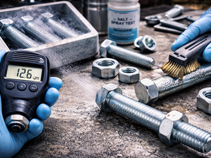 Galvanizli cıvatalar üzerinde test işlemi