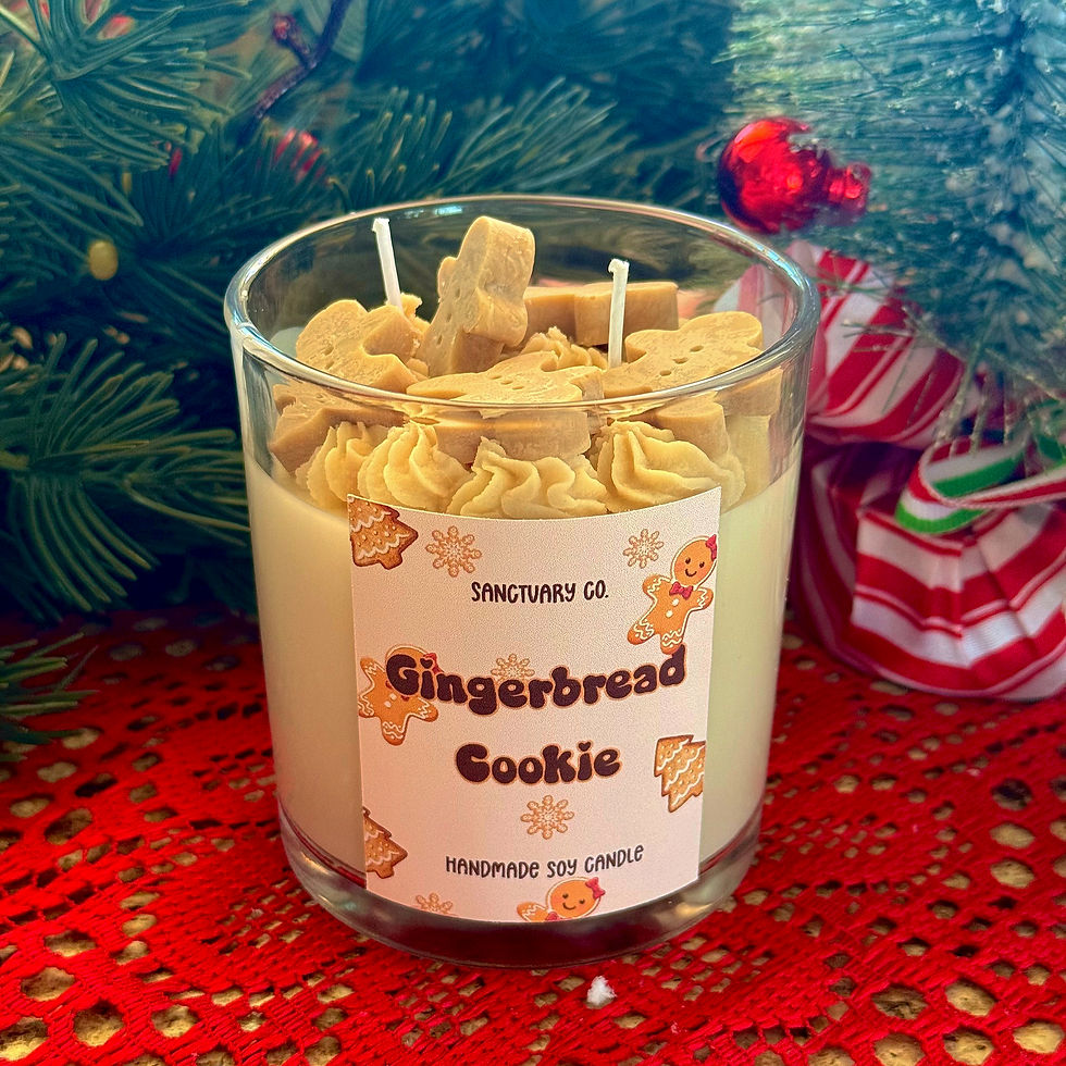 Gingerbread cookie whipped wax candle with mini gingerbread wax melts