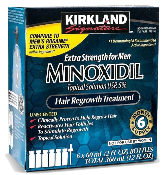 Minoxidil Kirkland - 6 Frascos + Dosador