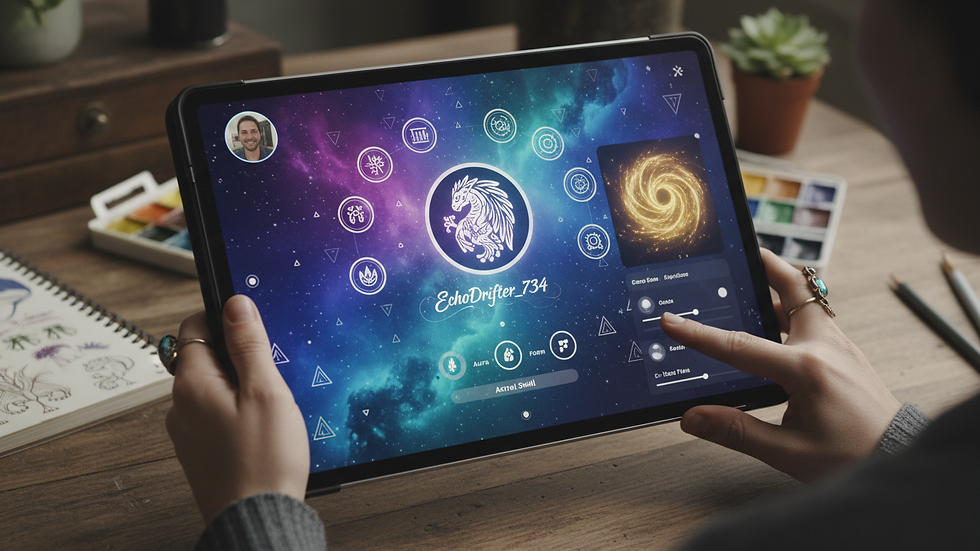 Close-up view of a user customizing their profile on a social platform