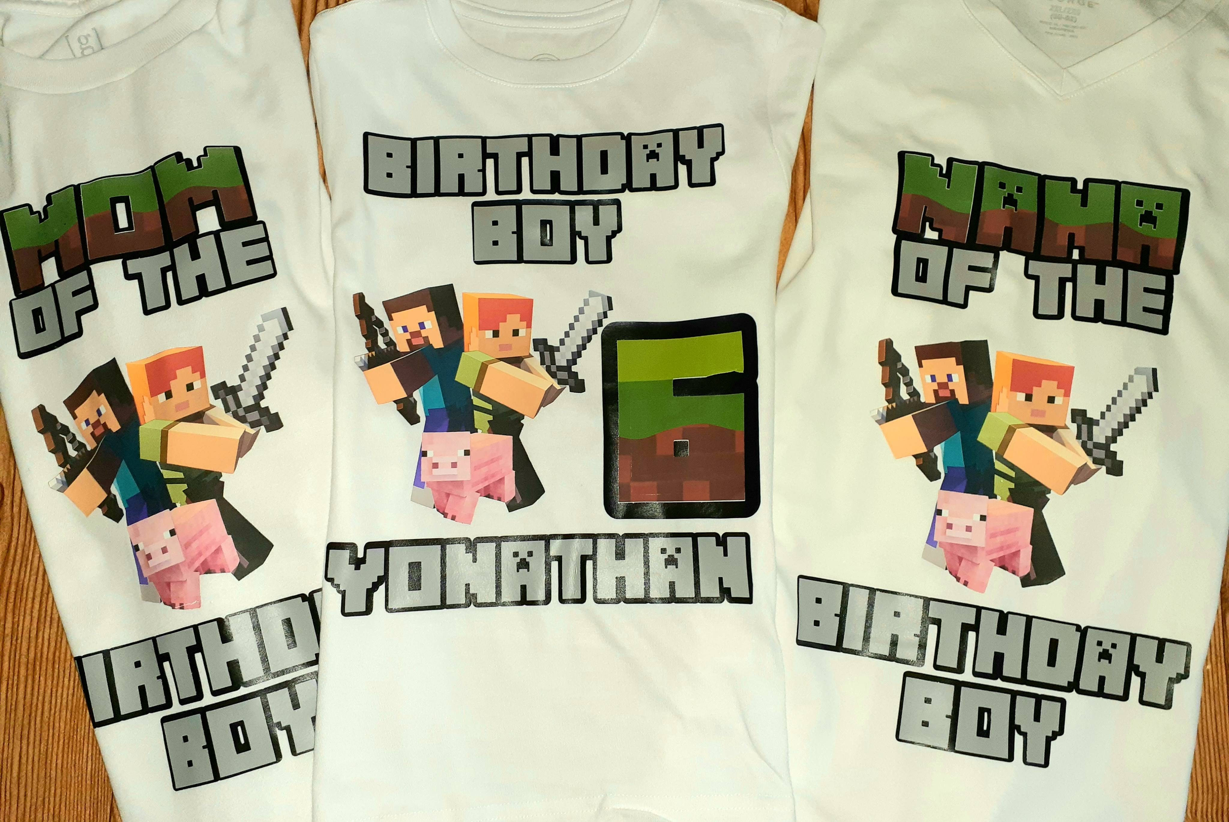 Minecraft Birthday shirts