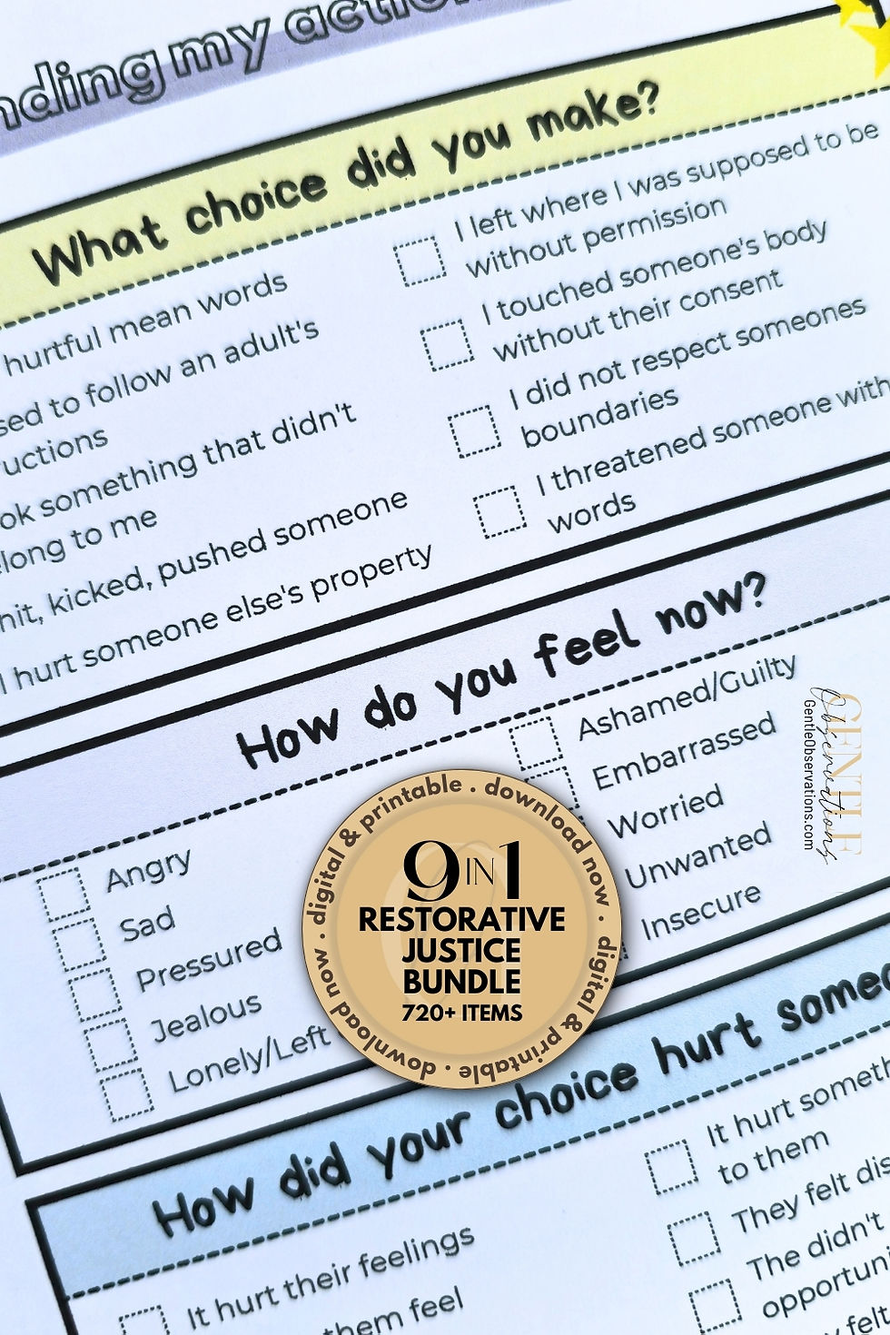 Restorative Justice Circle Questions & Prompts - Included In The 9 In 1 Restorative Justice Bundle