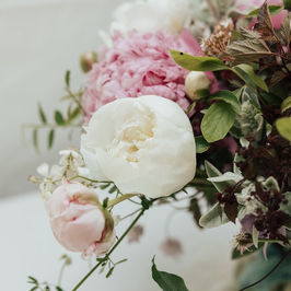 Pink and white peony bouquet