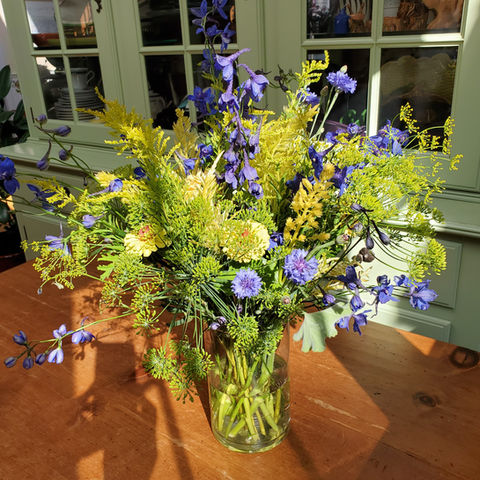 Delphinium and dill bouquet