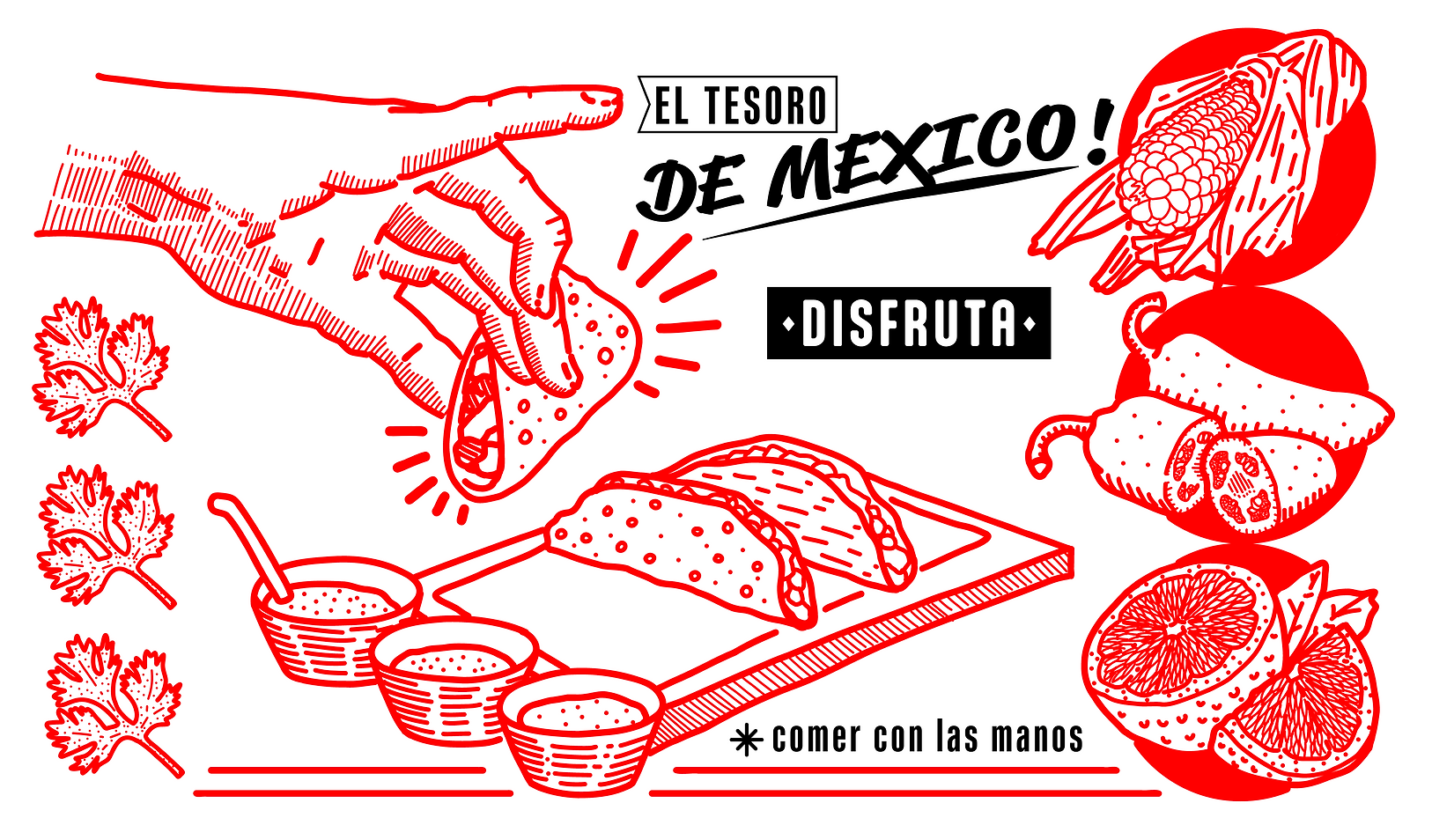 Ilustração para restaurante Atzi Taqueria