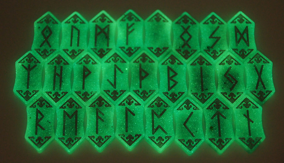 Thumbnail: Jade Green Glow in the Dark Mini Rune Set