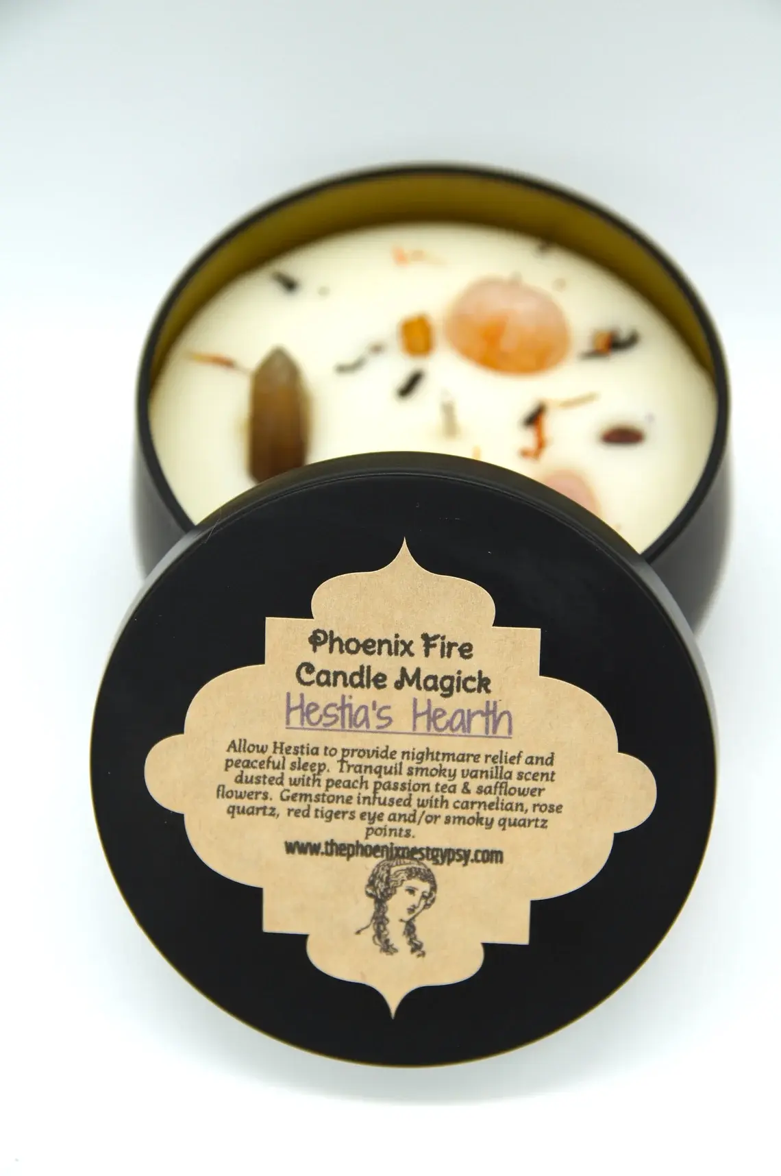 Hestia's Hearth Gemstone Intention Candle