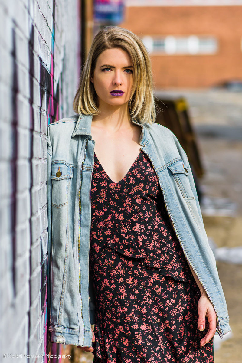 Model in jean jacket