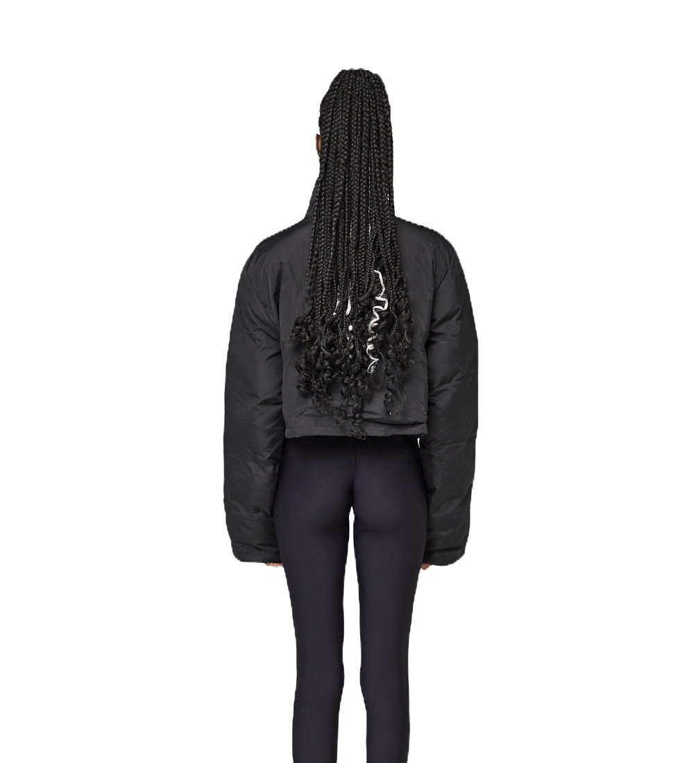 Thumbnail: Women’s Interlock Puffer Crop Jacket -Black