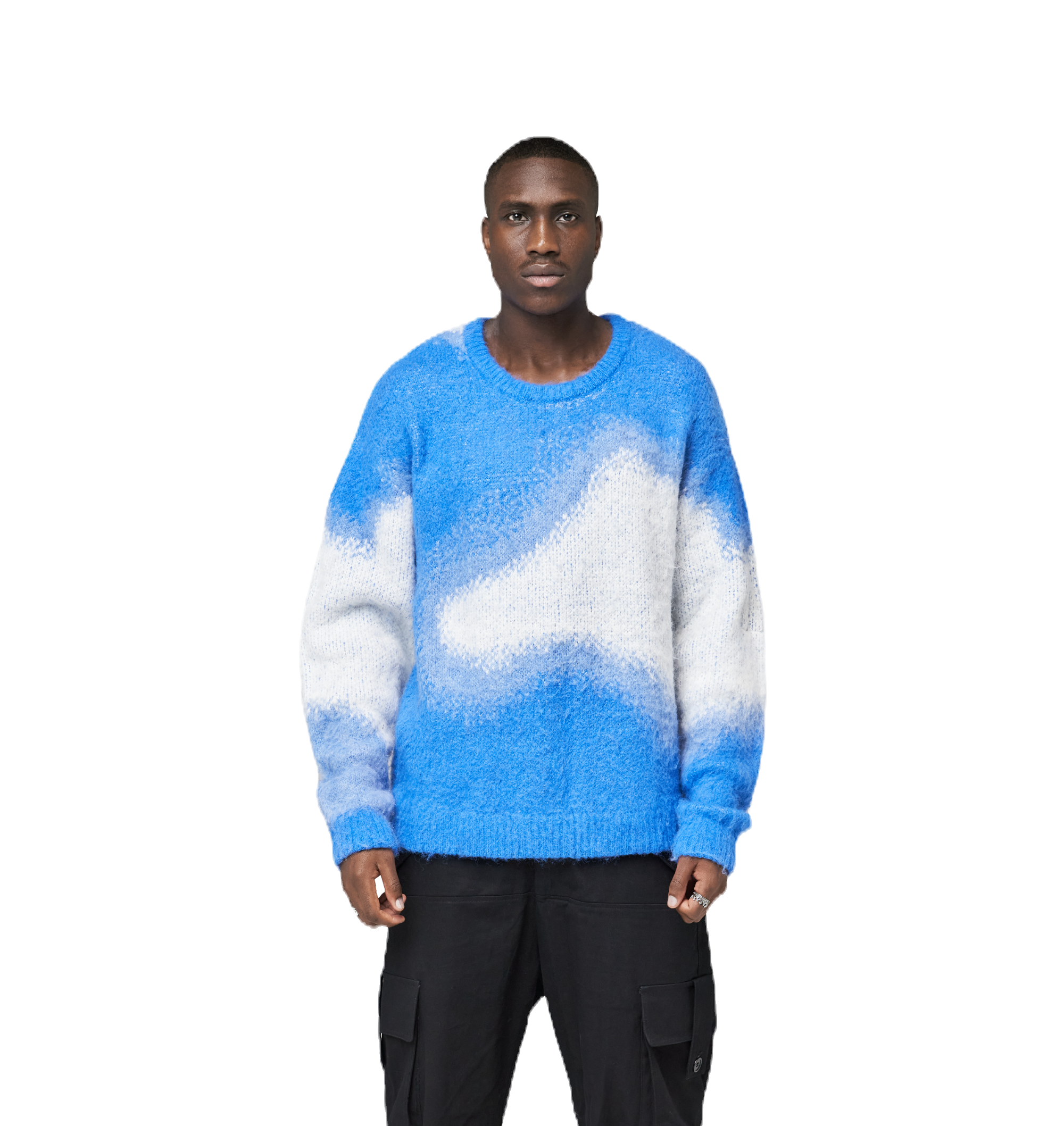 Swirl Mohair wool brushed sweater