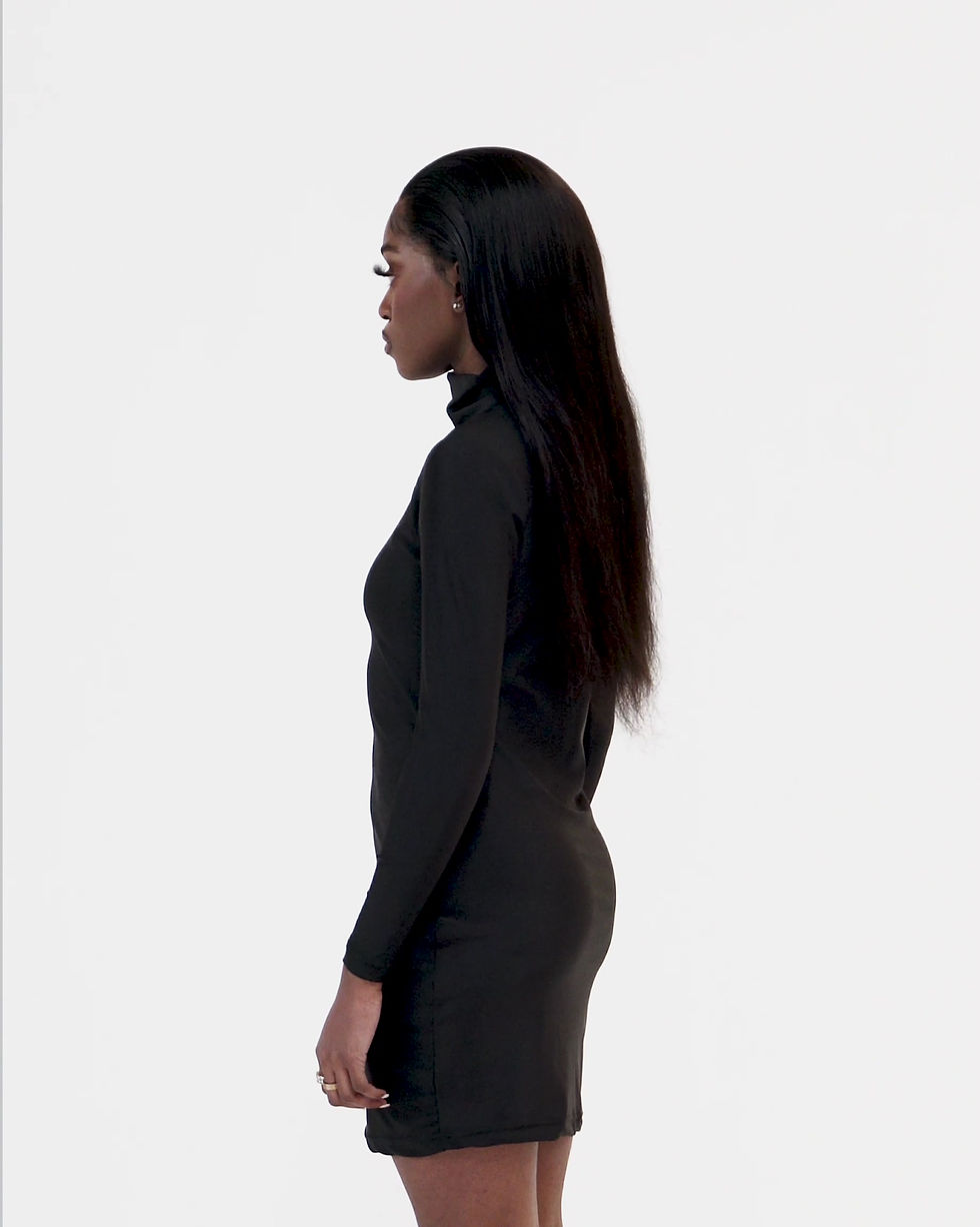 Thumbnail: Black High Neck Dress