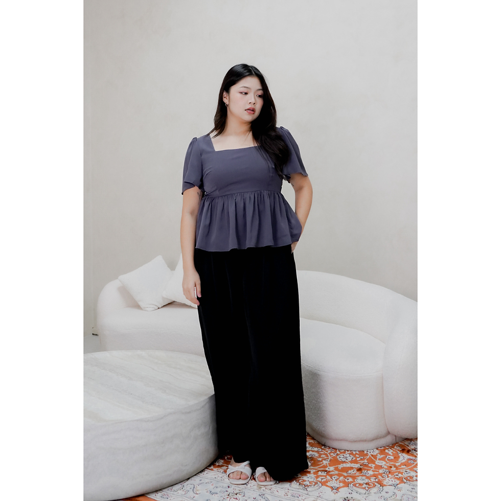 Thumbnail: Janelle Flutter Sleeves Top (Yellow / Grey / Navy / Black)