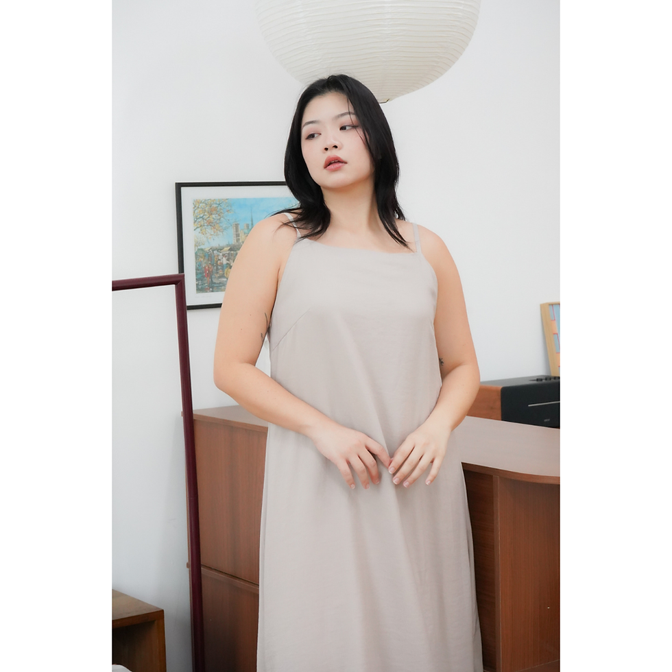 Thumbnail: Molly Sleeevless Reversible Linen Blend Dress (Black+Navy / Natural+Rosewood)