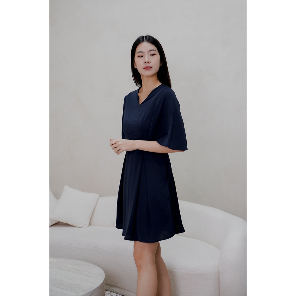 Thumbnail: Leora Dress with Kimono Flutter Sleeves