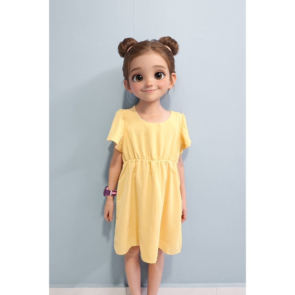Thumbnail: MINI Chloe Short-Sleeved Dress (Navy/ Maroon / Pink / Yellow / Black / Lilac)
