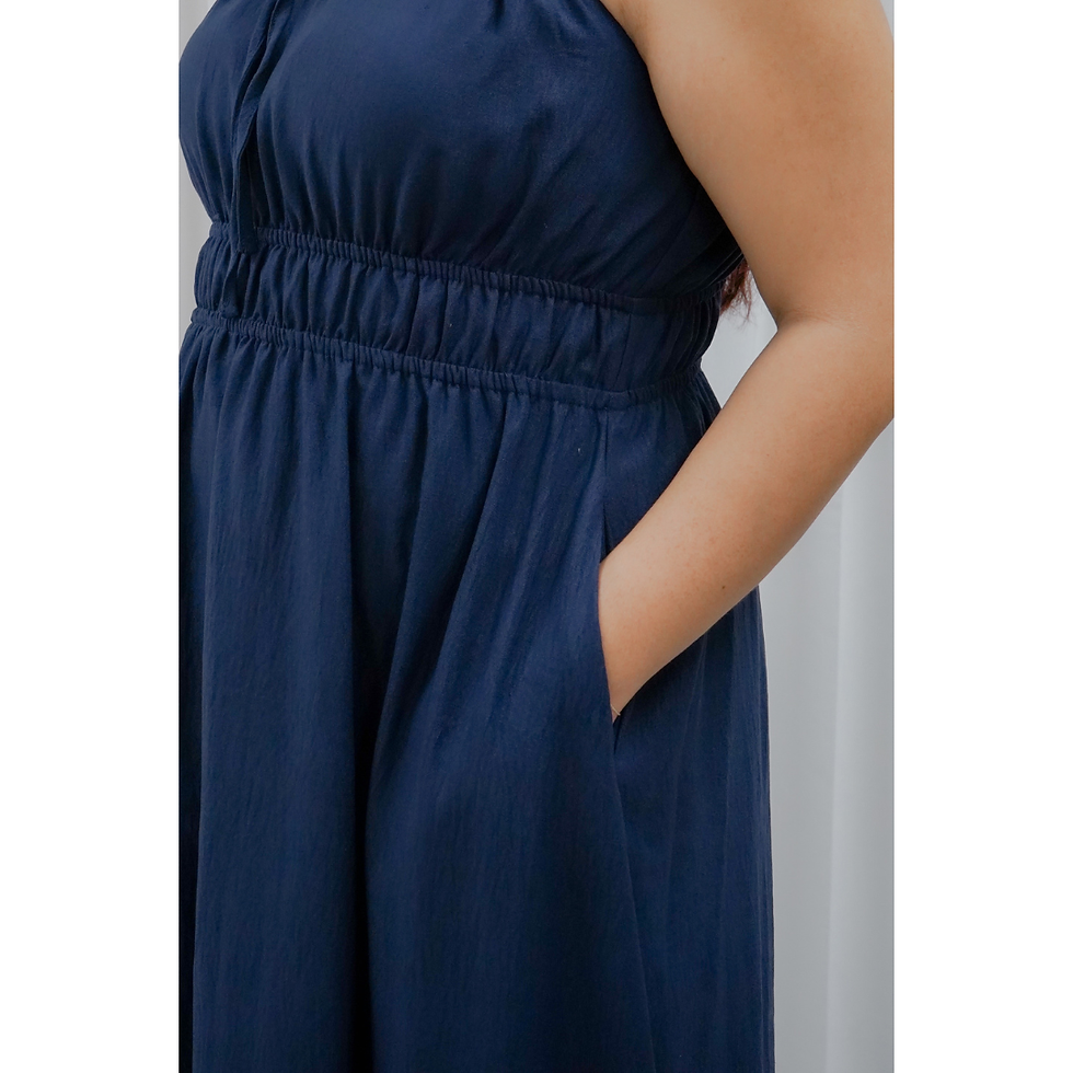 Thumbnail: Briella Double Elastic Waistband Sleeveless Midaxi (Maroon / Navy / Black)