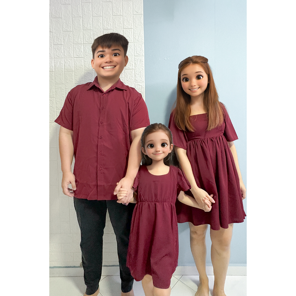 Thumbnail: MINI Chloe Short-Sleeved Dress (Navy/ Maroon / Pink / Yellow / Black / Lilac)