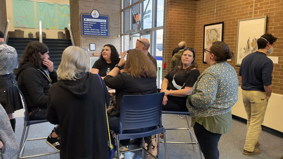 photo of closing reception for SJAC exhibition: "Rapid Response Collection"