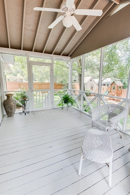Home Staging - Welcoming Covered Porch in Beautiful Marietta GA Home Exterior