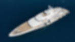Areal view of superyacht