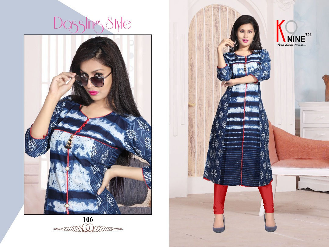 Blue barry cotton kurtis