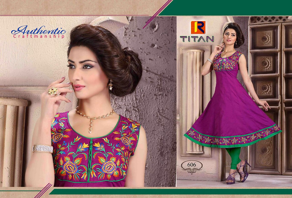 Thumbnail: Titan cotton anarkali kurti in wholesale rate +