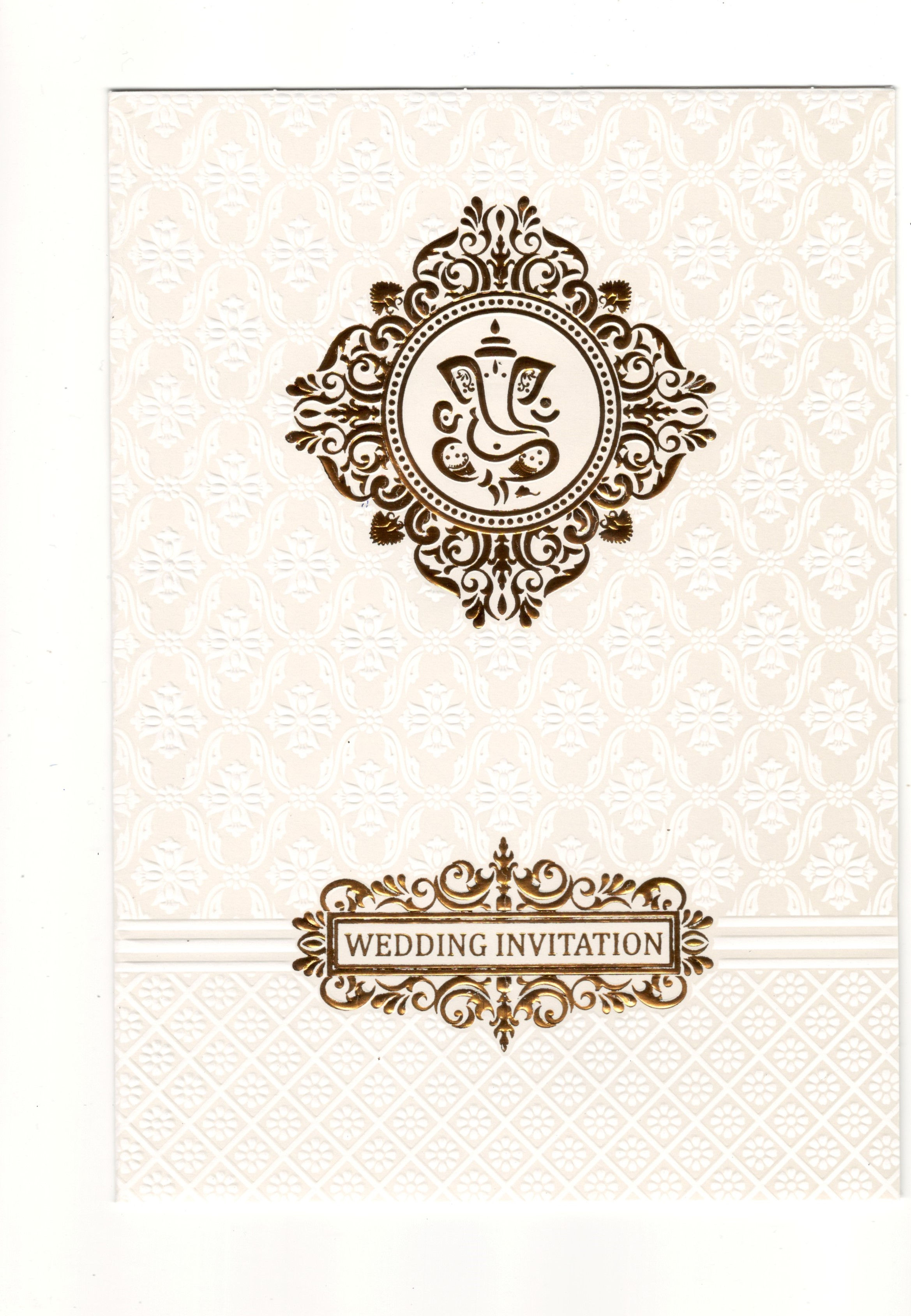 Ivory Ganesha Grandeur – Premium Wedding Card