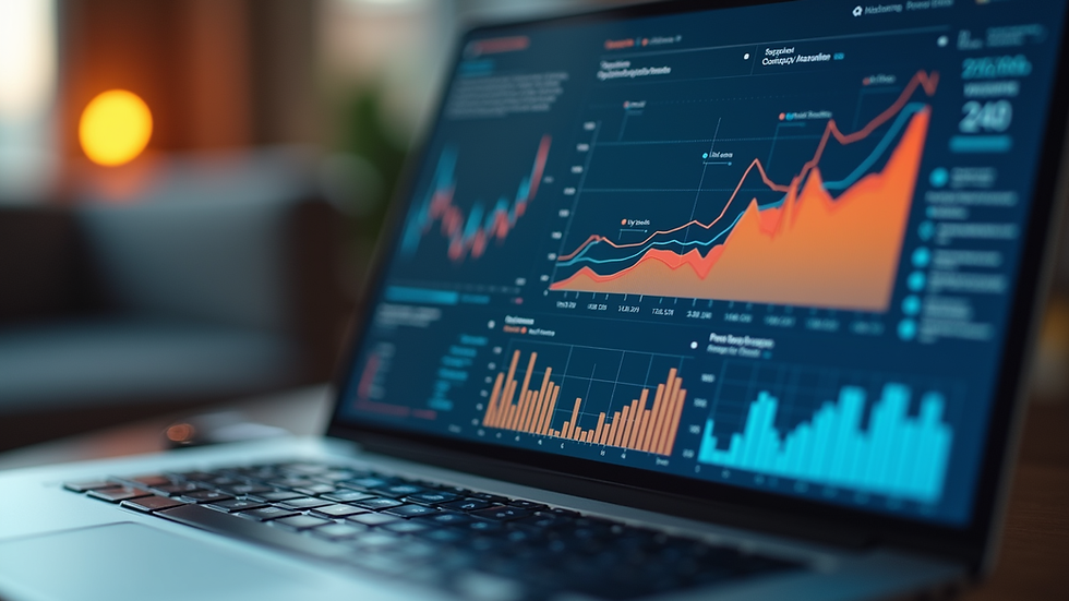 Close-up view of a laptop screen showing digital marketing analytics