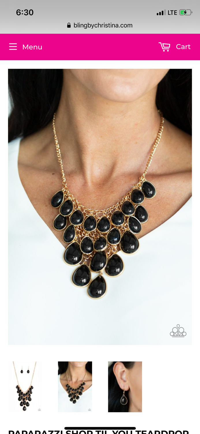 Shop Til You TEARDROP - Black