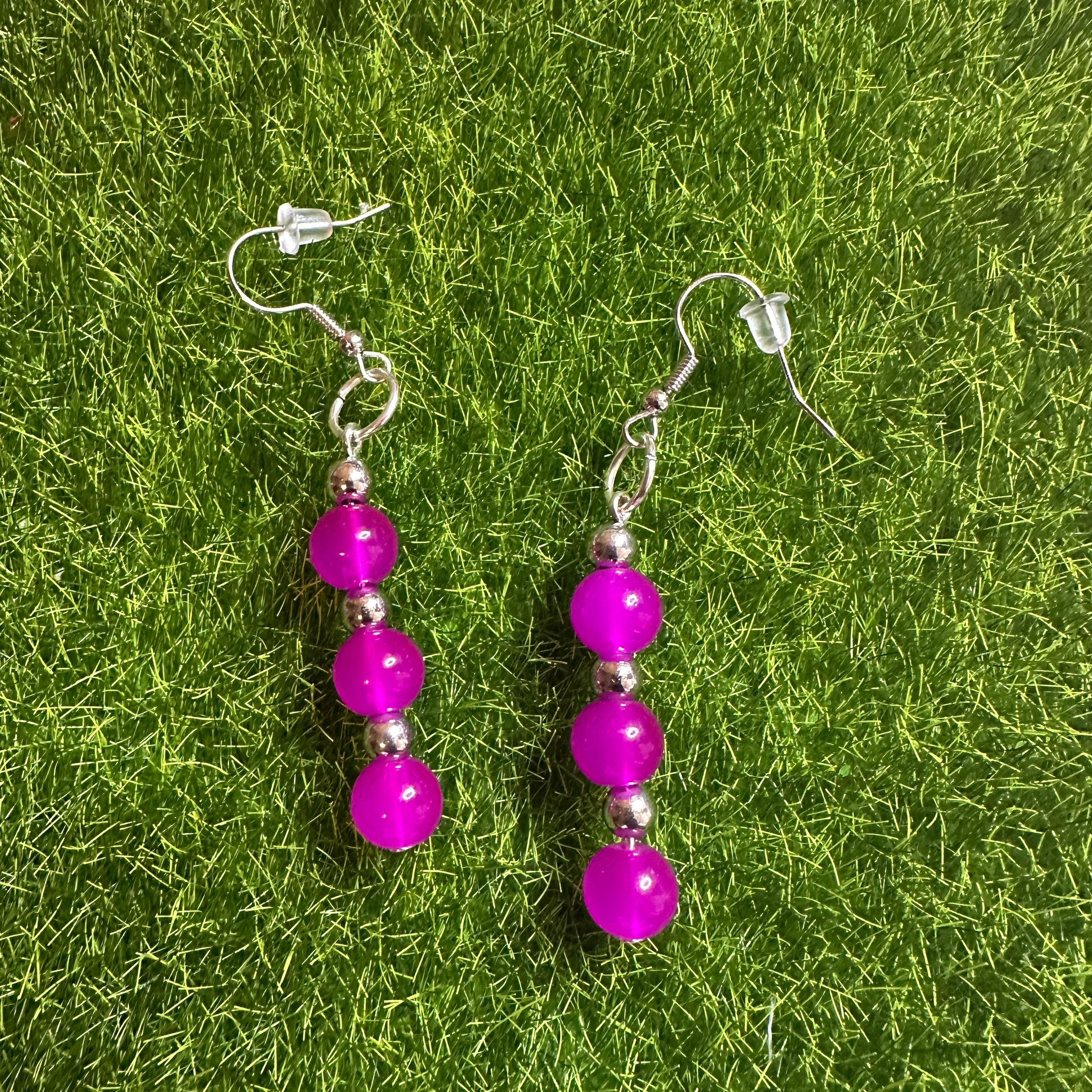 Purple beaded earrings 