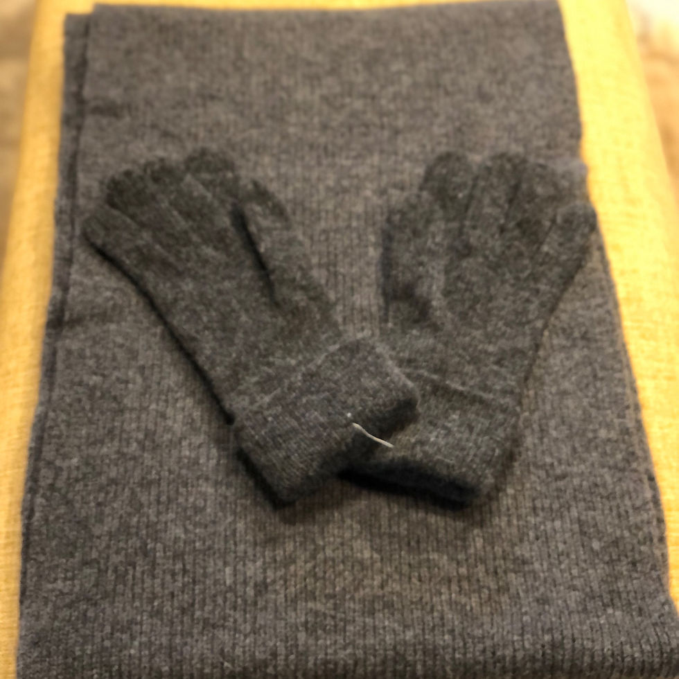 섬네일: ROECKL Lamb's Wool Scarf and Gloves Set