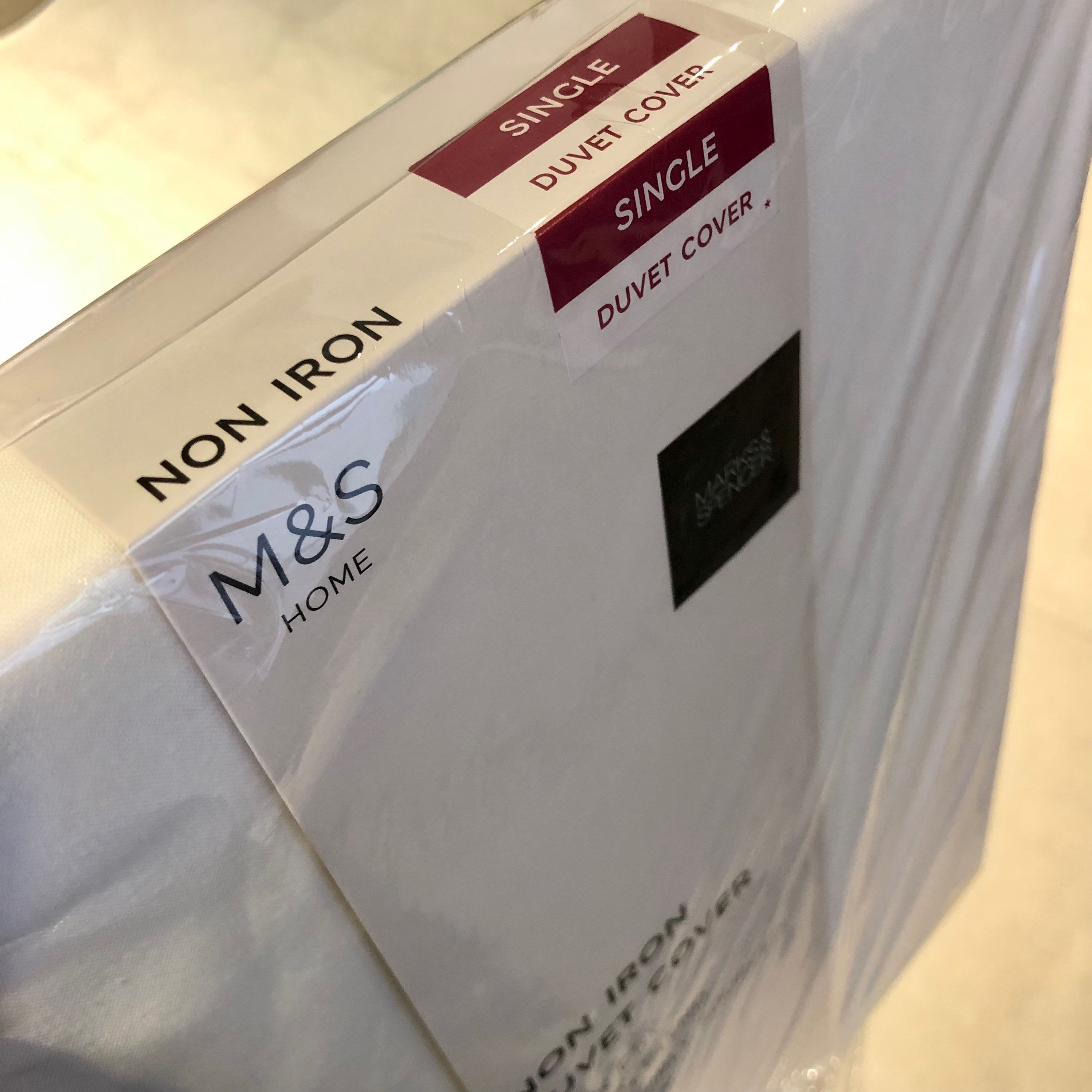 M&S Cotton Blend Non Iron Duvet Cover - Single (White)