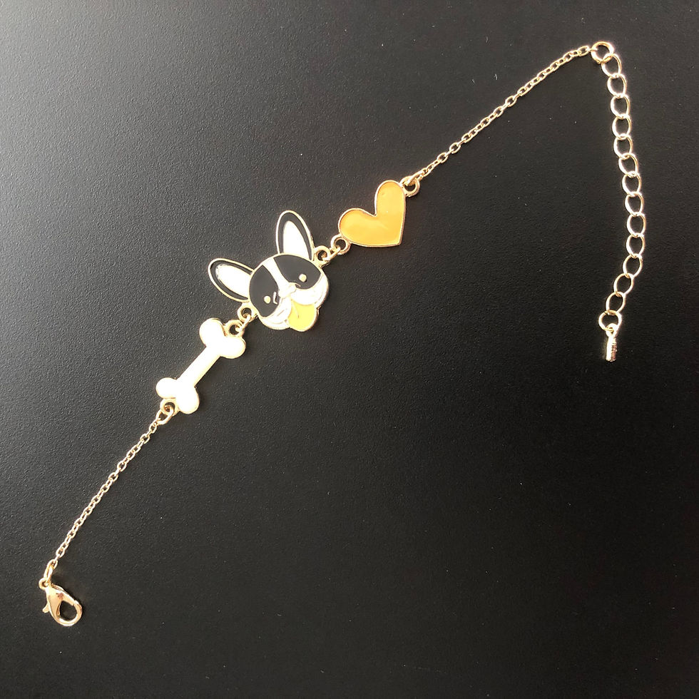 Thumbnail: French Bull Dog Bracelet (Gold)