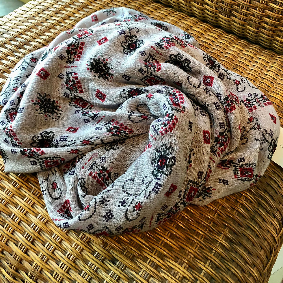 Trendy Purple Floral Scarf