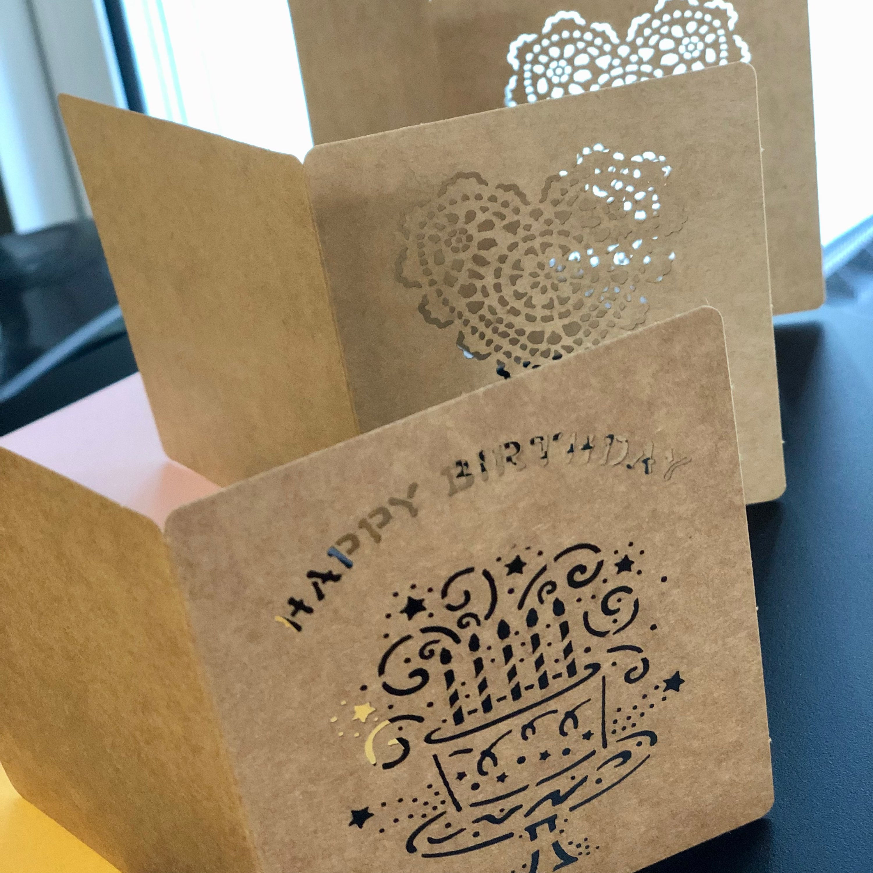 Paper Hollow Out Carving Greeting Cards - A Pack of 3