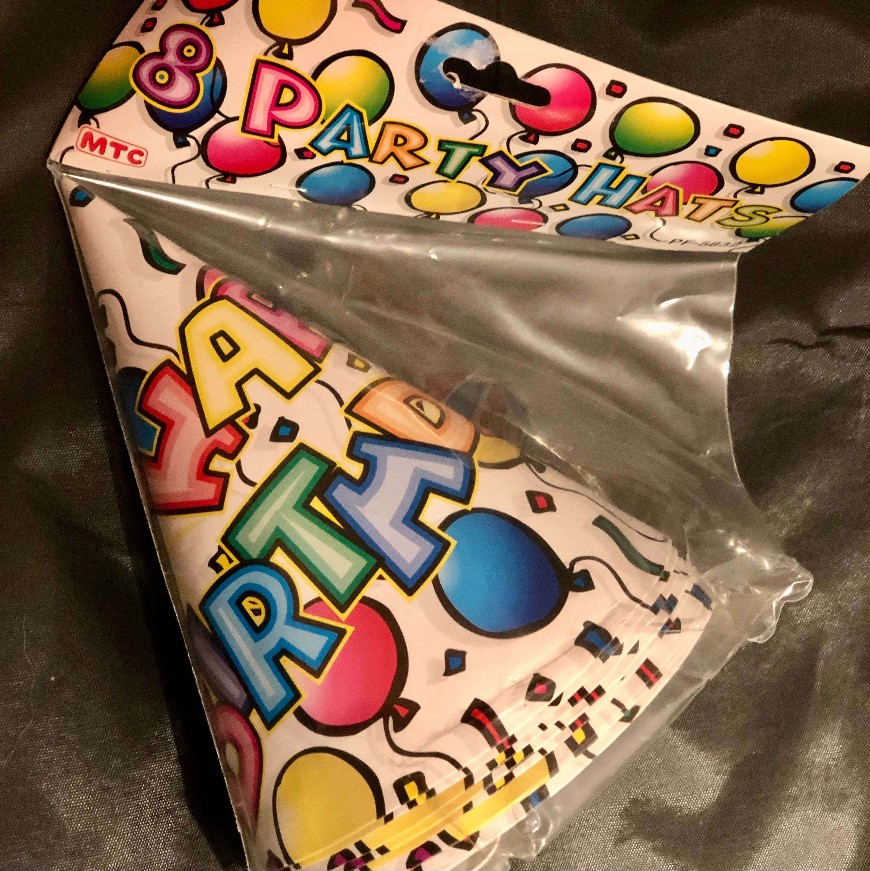 Vibrant Birthday Party Hats (Pk of 8)