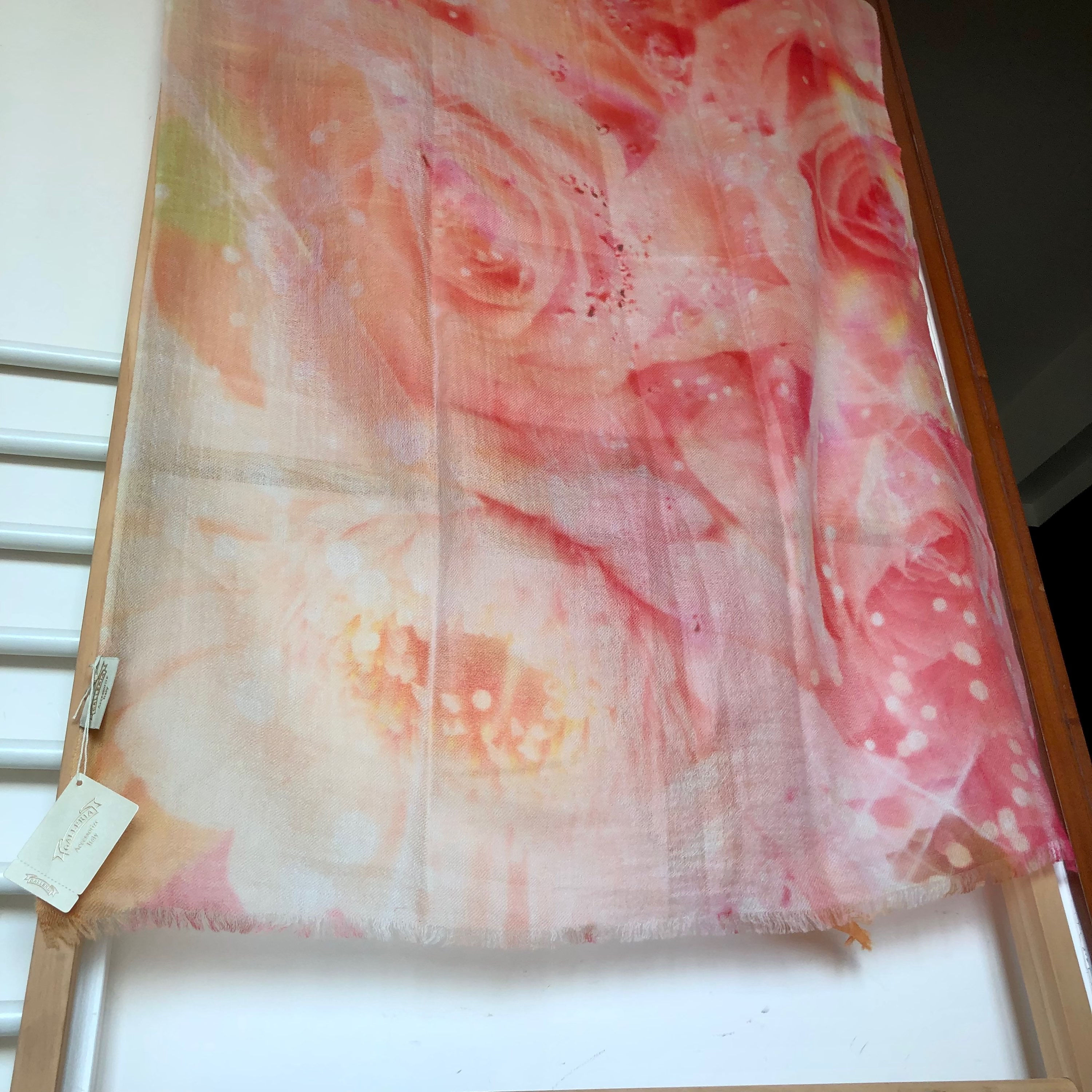 Italian Large Trendy Peach Cashmere Scarf Wrap