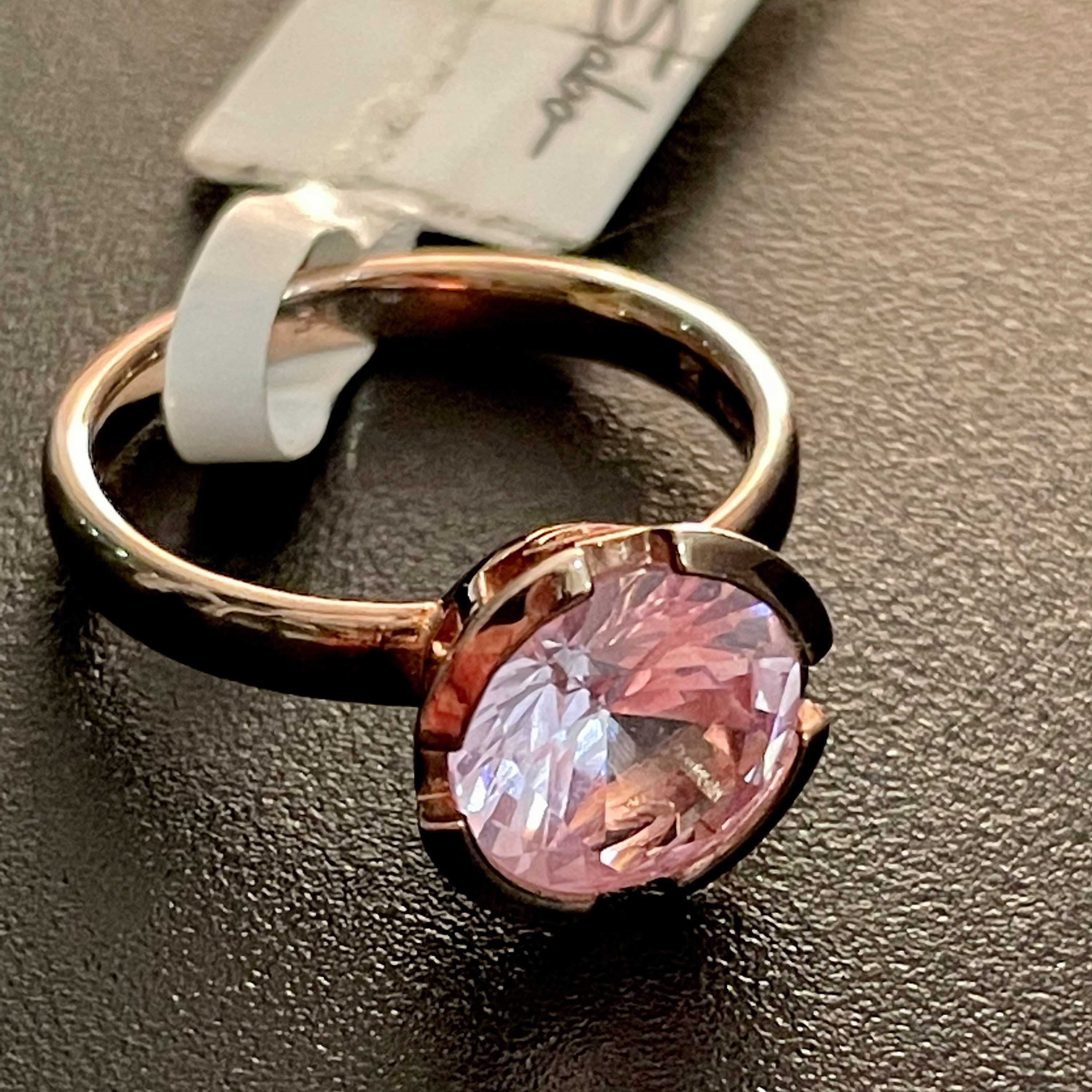 THOMAS SABO Elegant Stone Ring for Women - 10mm (Pink) - Ring Size 54