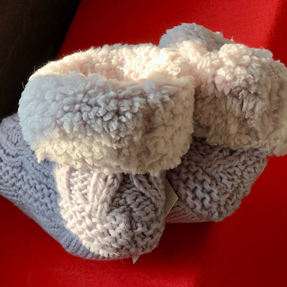 縮圖：Winter Fuzzy Warm Cozy Sherpa Lined Turncuff Slipper Bootie (Grey)